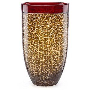 Lenox Red Weathered Glass Art Glass Vase